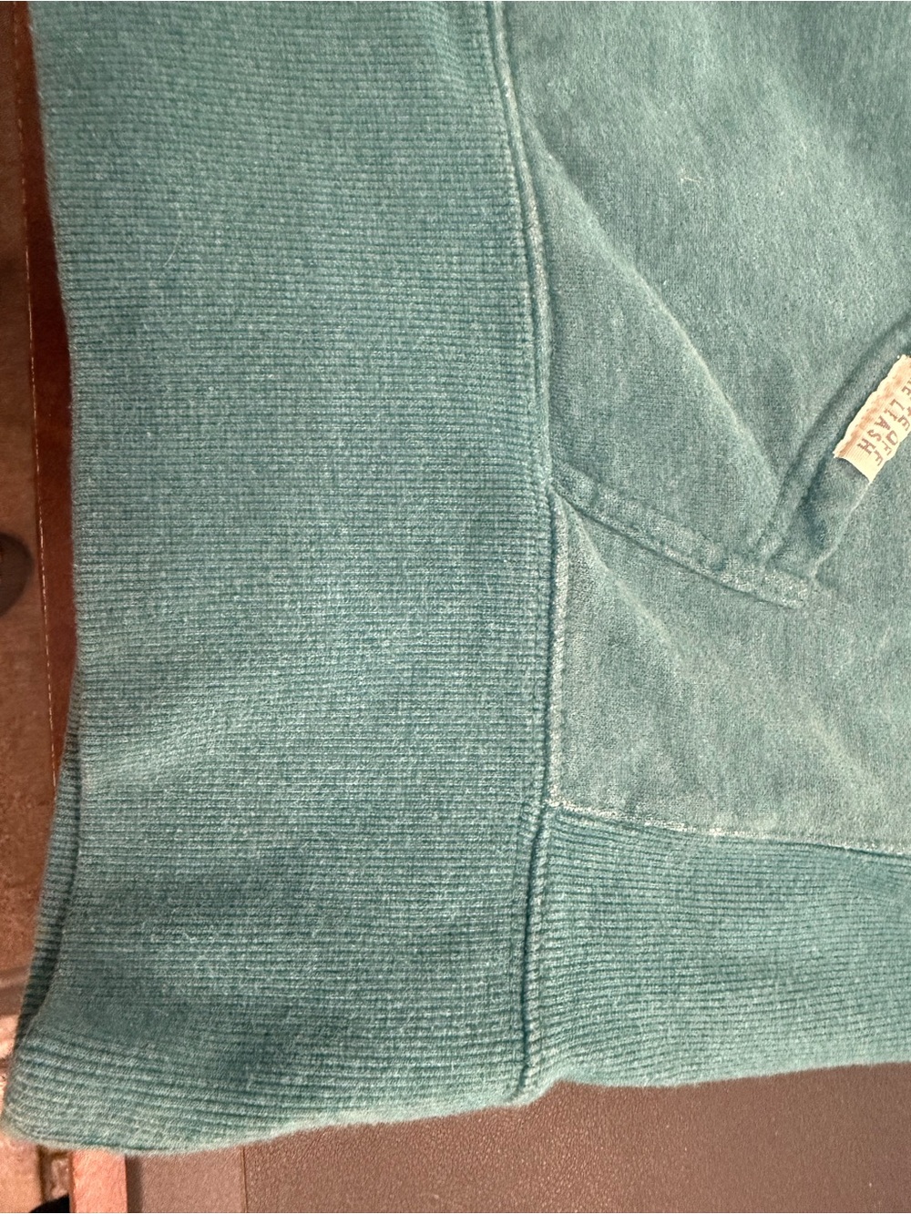 The Black Dog Teal Pullover Hoodie with Subtle Logo - Picture 10 of 13